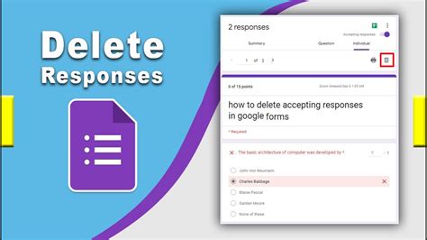 How To Delete Accepting Responses In Google Forms Youtube