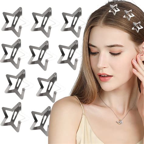 Amazon 10pcs Silver Star Hair Clips Star Barrettes Star Hair