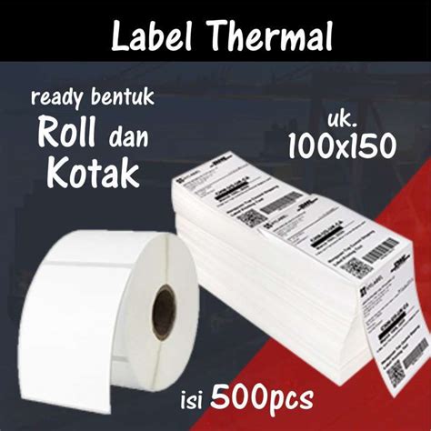 Jual Kertas Printer Thermal 100x150mm Sticker Resi Label Barcode Isi