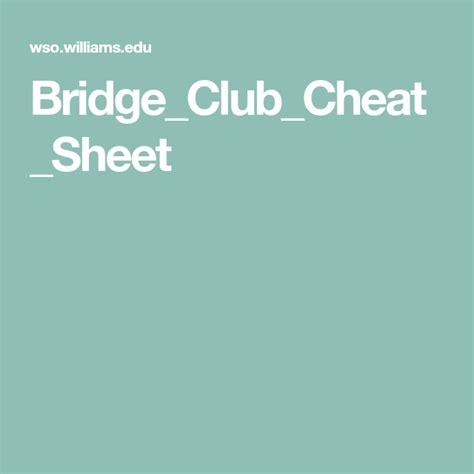 Bridge_Club_Cheat_Sheet | Bridge card, Cheat sheets, Cheating