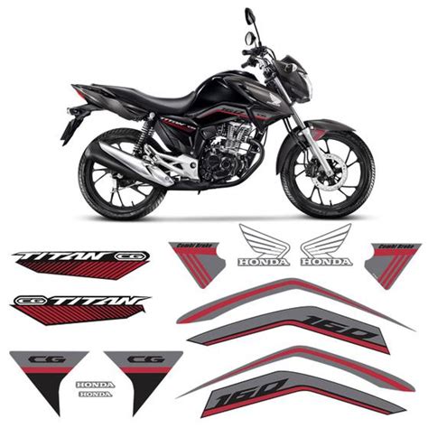 Kit Adesivos Honda Cg Titan Moto Cinza Met Lico Sportinox