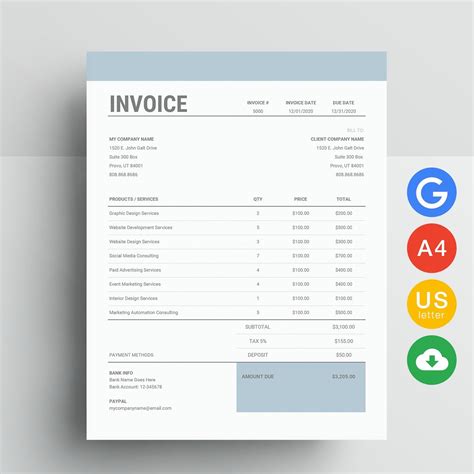 Simple Invoice Template Google Docs Parahyena