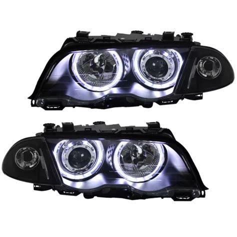 SCHEINWERFER SET LED Angel Eyes für BMW E46 Limo Touring Bj 98 01