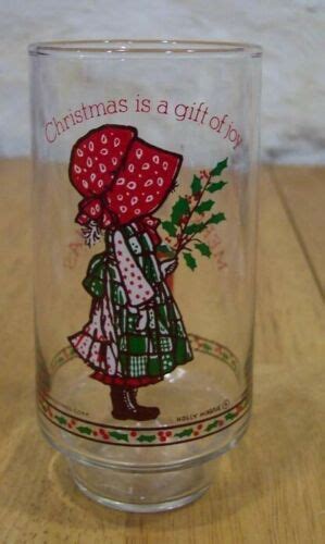 Vintage Holly Hobbie Merry Christmas T Of Joy Coca Cola Coke Glass