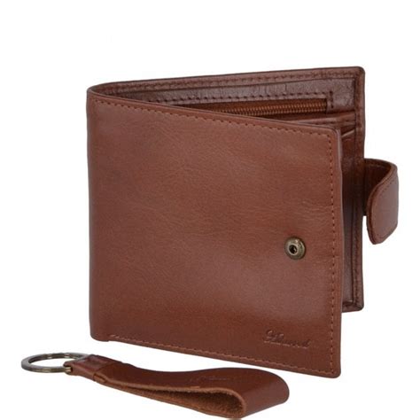 Leather Wallet And Keyring Gift Set Chestnut GS 1287