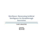 Bytedance Docx ByteDance Harnessing Artificial Intelligence For