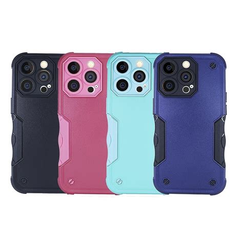 Coque iPhone 14 Pro Max antichoc avec bordure colorée 4 Couleurs