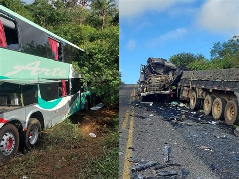 Acidente Envolvendo Carreta E Nibus Deixa Um Morto E V Rios Feridos Na