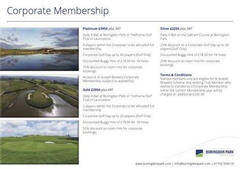 Corporate Membership - Boringdon Park Golf Club