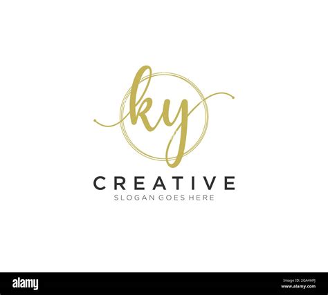 Ky Feminine Logo Beauty Monogram And Elegant Logo Design Handwriting