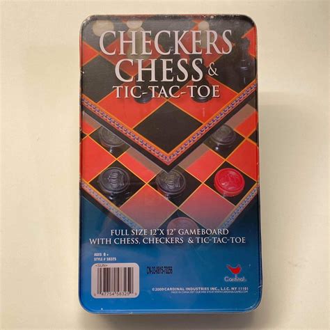 Board Games Cardinal Chess Checkers Tic Tac Toe 3 In 1 Set Travel For