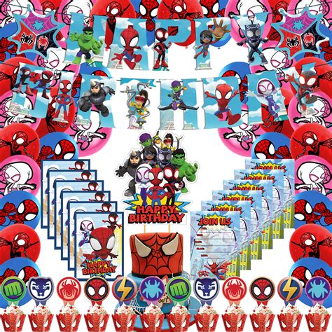 Buy JBAMCM 52 Pcs Spidey And His Amazing Friends Birthday Decorations