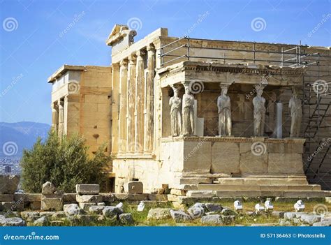 Erechtheion Temple in Greece Stock Image - Image of mythology, landmark ...