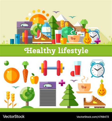 Healthy Lifestyle Royalty Free Vector Image Vectorstock