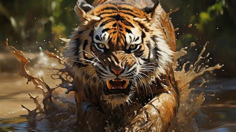 Premium AI Image | Siberian Tiger In search of prey