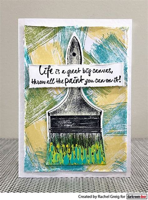 A Handmade Card With An Image Of A Brush On It And The Words Life Is A