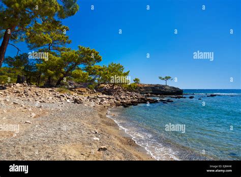 Beach At Phaselis In Antalya Turkey Stock Photo Alamy