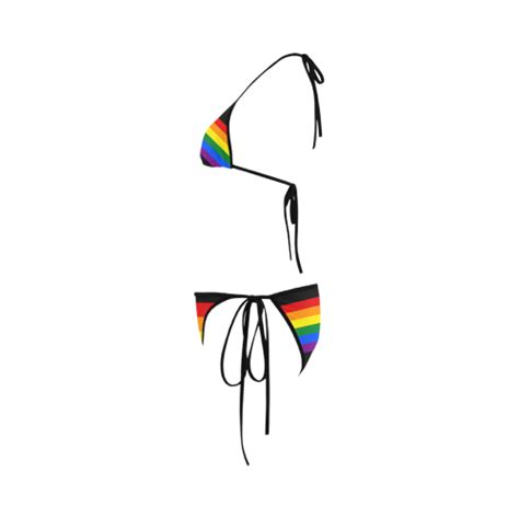 Gay Pride Rainbow Flag Stripes Custom Bikini Swimsuit Id D