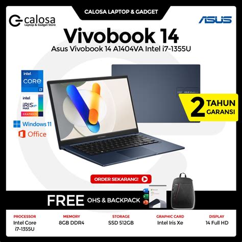 Jual Asus Vivobook A Va Intel I U Ram Gb Iris Xe