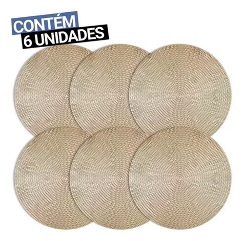 Juego De Mesa American Round Set Sousplat Supla Piezas Color Dorado