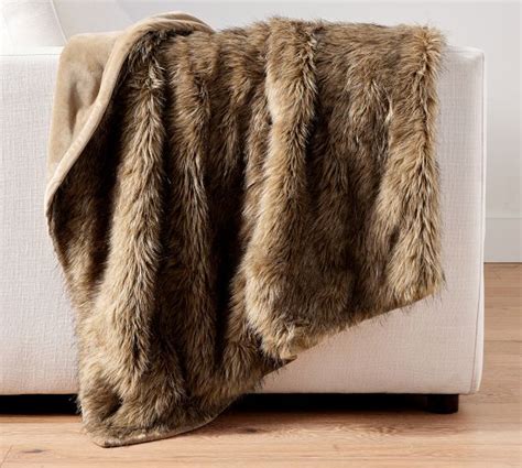 Faux Fur Luxe Ombre Throw Pottery Barn