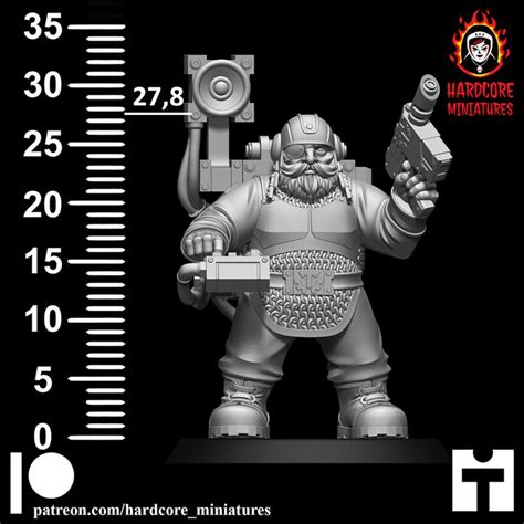 3D Printable Space Dwarf Musician 3 By Hardcore Miniatures
