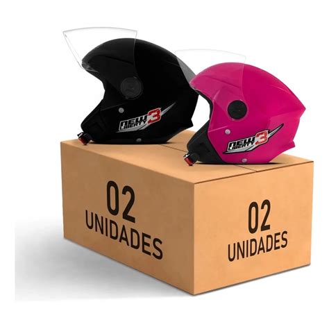 Kit 2 Unidades Capacete Aberto New Liberty 3 Three Masculino E Feminino