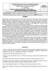 Examen Evau 2021 2022 Exámenes selectividad de Lengua y Literatura