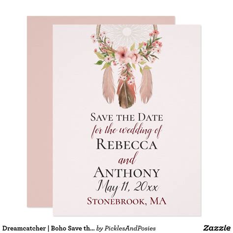 Dreamcatcher Boho Save The Date Cards Zazzle Save The Date