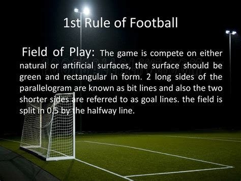 PPT - The Rules of Football PowerPoint Presentation, free download - ID