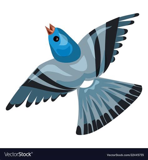 Blue Pigeon Icon Cartoon Style Royalty Free Vector Image