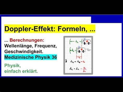 Doppler Effekt Formeln erklärt Berechnungen Wellenlänge Frequenz