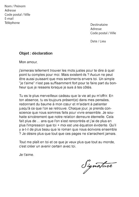 Lettre De Déclaration Damour Simple Et Efficace Modèle De Lettre