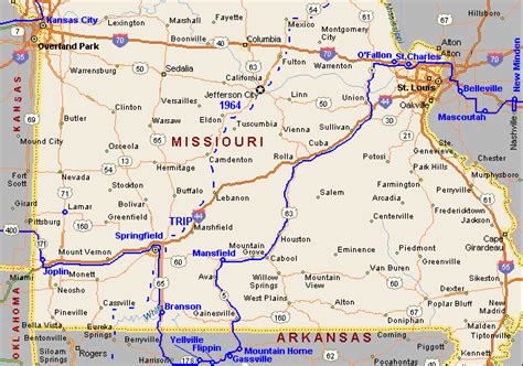 Route 66 Missouri Map | World Map Black And White