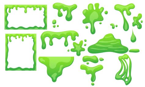 Slime Background Border Frame And Green Mucus Halloween Ooze Or Goo Poison Splash Drip And