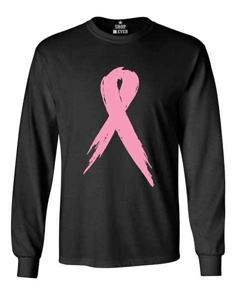 Pink Ribbon Long Sleeve Breast Cancer Awareness Hope Survivor Shirts Ebay