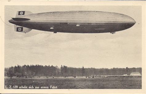 Zeppelin Hindenburg Airship LZ 129 Nazi Germany Swastika 1936