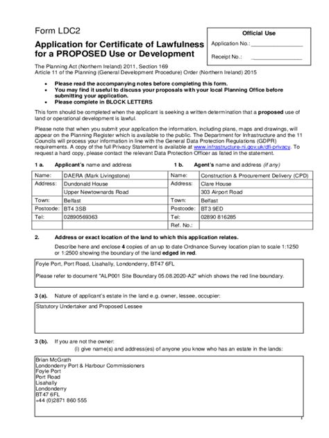 Fillable Online Form LDC2 Application For Certificate Of Lawfulness