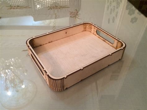 Laser Cut Wooden Tray With Handles Dxf File Free Download