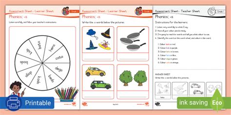 Grade 1 Phonics S Assessment Sheet Teacher Made Twinkl