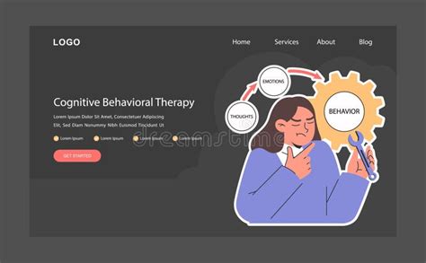 Cognitive Behavioral Therapy Connecting Thoughts Emotions Stock