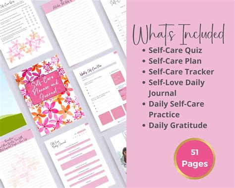 Self Care Planner Printable Self Care Journal Prompts For Self Care Digital Planner Workbook For