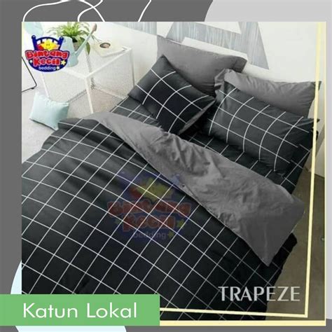 Jual Bahan Kain Sprei Meteran Katun Lokal Cvc Star Motif Monokrom