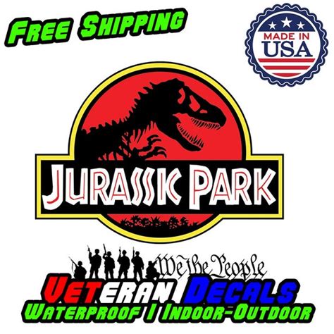 Jurassic Park T Rex Logo Car Truck Bumper Window Sticker Decal Etsy