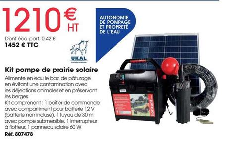 Promo Kit Pompe De Prairie Solaire Ukal Chez Brico Pro Icatalogue Fr