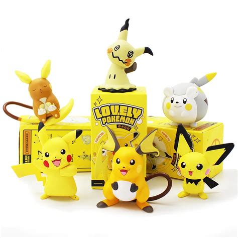 Pokemon Anime Figures Togedemaru Alola Raichu Minikyu Pichu Pikachu