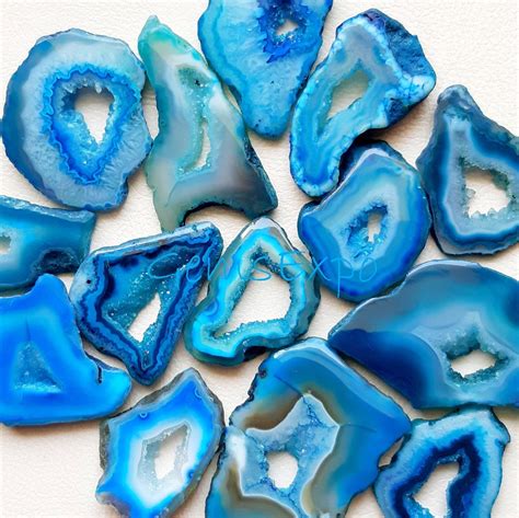 Blue Window Druzy Geode Polished Slabs Geode Slices Blue Druzy Agate