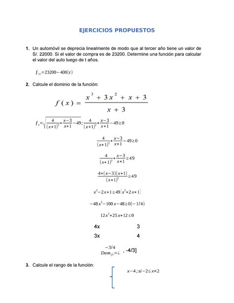 Trabajo Matem Tica Matem Tica Ejercicios Propuestos Un