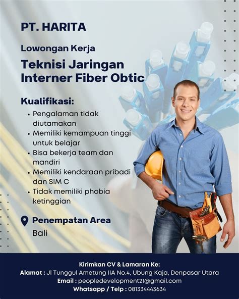 Lowongan Kerja Teknisi Jaringan Fiber Optik Homecare24