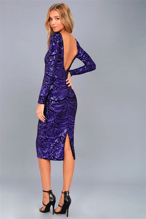 Dress The Population Emery Dress Purple Sequin Dress Lulus